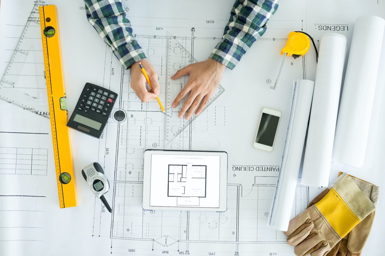 Scaffolding drawing blueprint